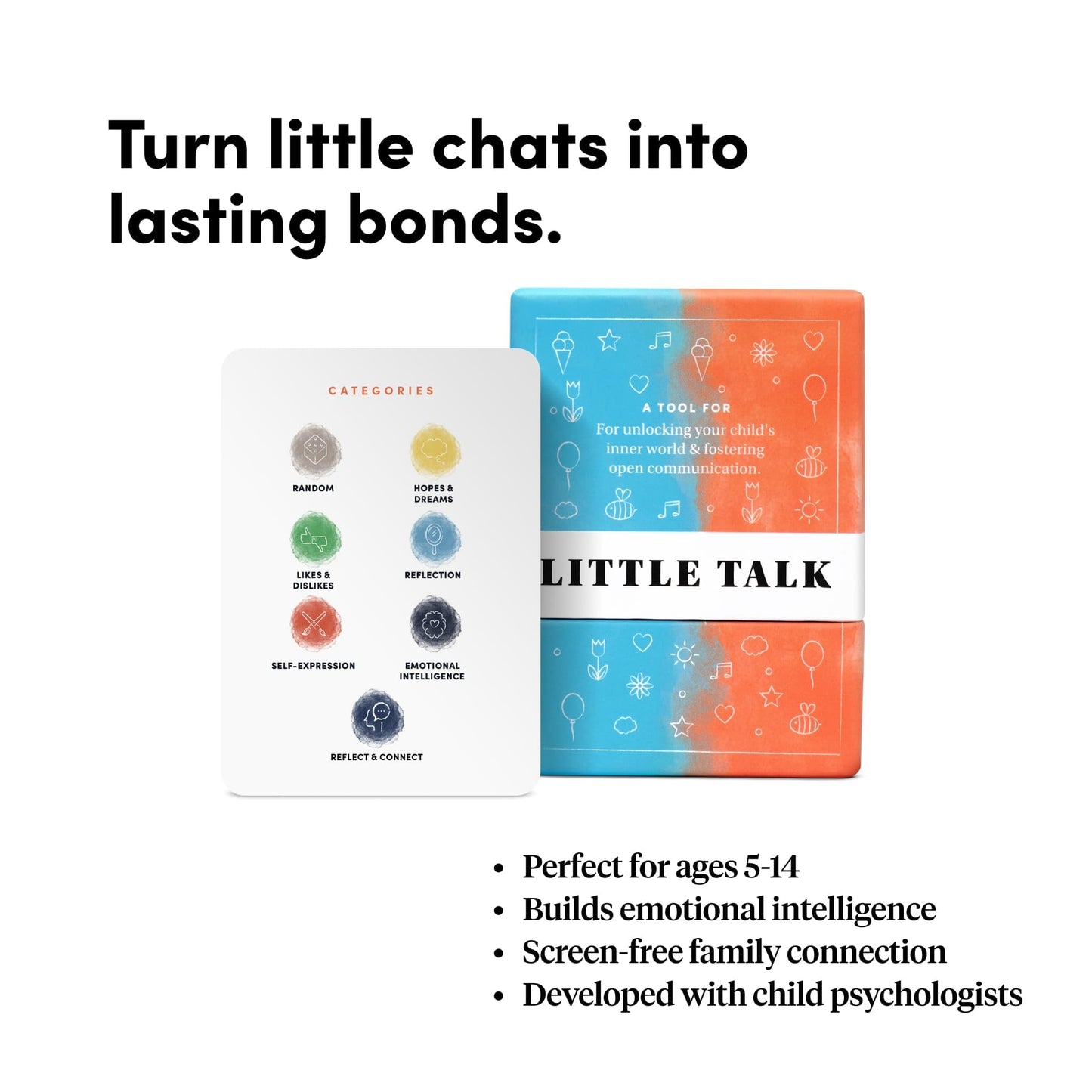 Little Talk Conversation Cards for Kids – 170 Prompts for Social Skills, Family Games, Travel & Therapy – BestSelf Deck for Ages 4-12, ADHD Tools, Homeschool Gifts & Road Trip Activities