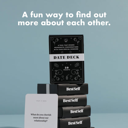 BestSelf Date Deck – 50 Conversation Cards Engaging for Couples - Fun and Thought-Provoking Date Night Game - Playing Cards to Unlock Deeper Connection and Intimacy