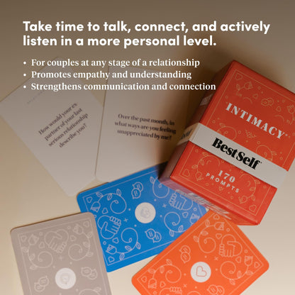 BestSelf Intimacy Deck – 170 Conversation Cards for Couples, Fun and Romantic Card Game for Deeper Connection and Pillow Talk