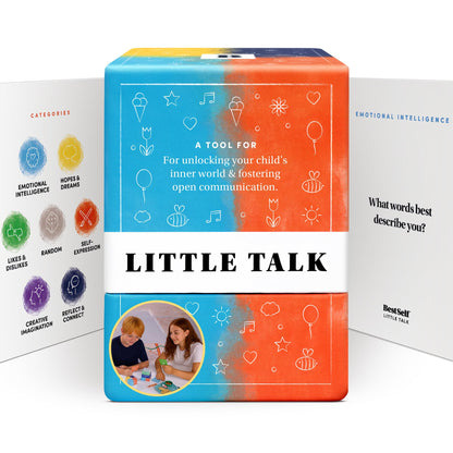 Little Talk Conversation Cards for Kids – 170 Prompts for Social Skills, Family Games, Travel & Therapy – BestSelf Deck for Ages 4-12, ADHD Tools, Homeschool Gifts & Road Trip Activities