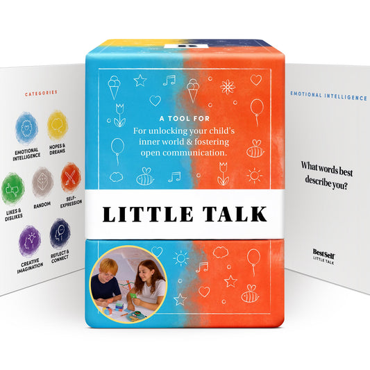 Little Talk Conversation Cards for Kids – 170 Prompts for Social Skills, Family Games, Travel & Therapy – BestSelf Deck for Ages 4-12, ADHD Tools, Homeschool Gifts & Road Trip Activities