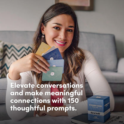 BestSelf Icebreaker Deeper Talk Deck - Conversation Starter Card Pack to Deepen Friendships with 170 Prompts to Create Real Conversations for Friends, Coworkers, Family, Dates